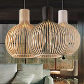 Timber Lighting Pendants Birdcage Dining Room